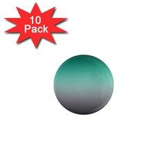 Teal Green And Grey Gradient Ombre Color 1  Mini Magnet (10 Pack)  by SpinnyChairDesigns