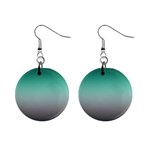 Teal Green and Grey Gradient Ombre Color Mini Button Earrings Front