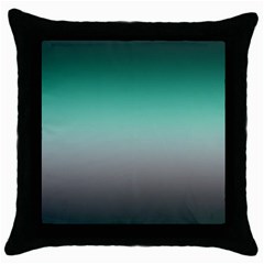 Teal Green and Grey Gradient Ombre Color Throw Pillow Case (Black)