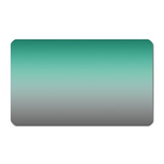 Teal Green and Grey Gradient Ombre Color Magnet (Rectangular)