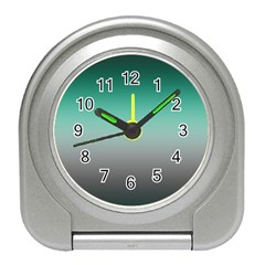 Teal Green and Grey Gradient Ombre Color Travel Alarm Clock