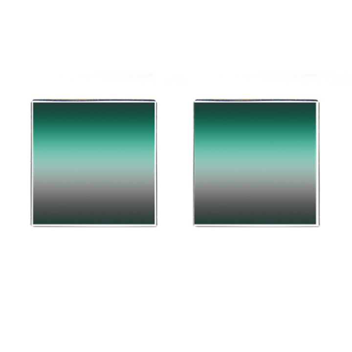 Teal Green and Grey Gradient Ombre Color Cufflinks (Square)