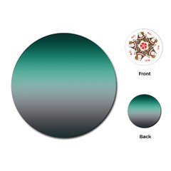 Teal Green and Grey Gradient Ombre Color Playing Cards Single Design (Round)