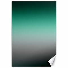 Teal Green and Grey Gradient Ombre Color Canvas 12  x 18 