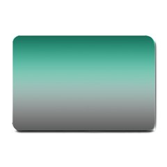 Teal Green and Grey Gradient Ombre Color Small Doormat 