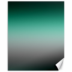 Teal Green and Grey Gradient Ombre Color Canvas 11  x 14 