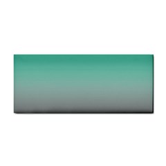 Teal Green and Grey Gradient Ombre Color Hand Towel