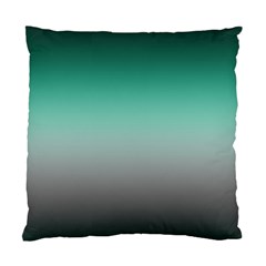 Teal Green and Grey Gradient Ombre Color Standard Cushion Case (One Side)