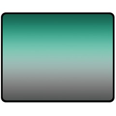 Teal Green And Grey Gradient Ombre Color Fleece Blanket (medium)  by SpinnyChairDesigns