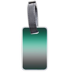 Teal Green and Grey Gradient Ombre Color Luggage Tag (one side)