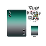 Teal Green and Grey Gradient Ombre Color Playing Cards 54 Designs (Mini) Front - Spade2