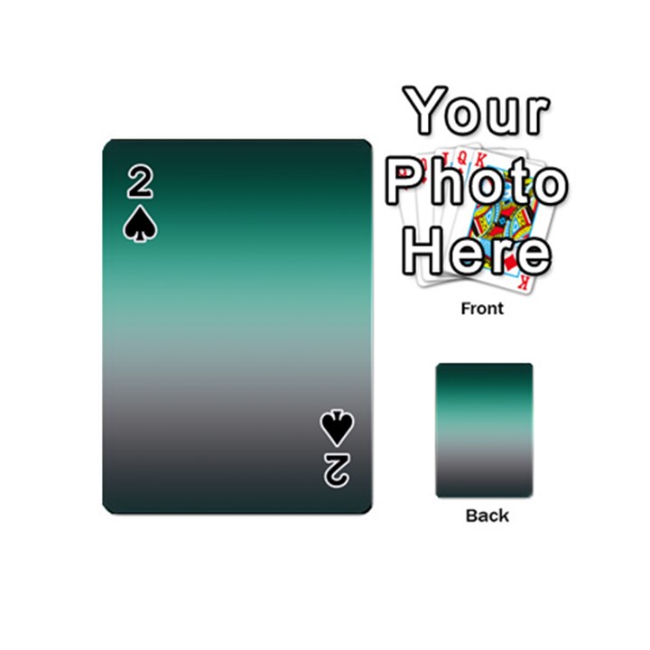 Teal Green and Grey Gradient Ombre Color Playing Cards 54 Designs (Mini)