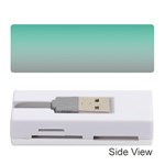 Teal Green and Grey Gradient Ombre Color Memory Card Reader (Stick) Front