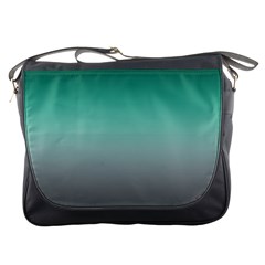 Teal Green and Grey Gradient Ombre Color Messenger Bag