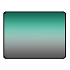 Teal Green and Grey Gradient Ombre Color Double Sided Fleece Blanket (Small) 