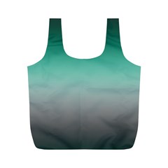 Teal Green and Grey Gradient Ombre Color Full Print Recycle Bag (M)