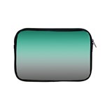 Teal Green and Grey Gradient Ombre Color Apple MacBook Pro 15  Zipper Case Front