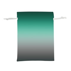 Teal Green and Grey Gradient Ombre Color Lightweight Drawstring Pouch (M)