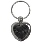 Black Tourmaline Stone Geometric Pattern Key Chain (Heart) Front