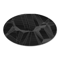 Black Tourmaline Stone Geometric Pattern Oval Magnet by SpinnyChairDesigns