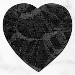 Black Tourmaline Stone Geometric Pattern Jigsaw Puzzle (heart) by SpinnyChairDesigns