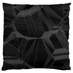 Black Tourmaline Stone Geometric Pattern Large Cushion Case (one Side) by SpinnyChairDesigns