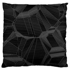 Black Tourmaline Stone Geometric Pattern Large Flano Cushion Case (one Side) by SpinnyChairDesigns