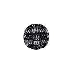 Abstract Black and White Stripes Checkered Pattern 1  Mini Buttons Front