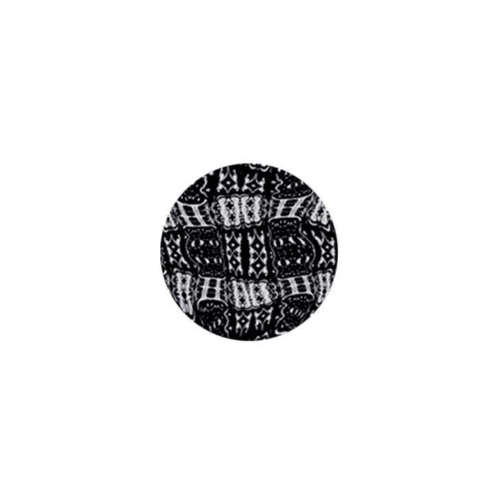 Abstract Black and White Stripes Checkered Pattern 1  Mini Buttons