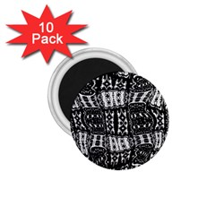 Abstract Black And White Stripes Checkered Pattern 1 75  Magnets (10 Pack)  by SpinnyChairDesigns