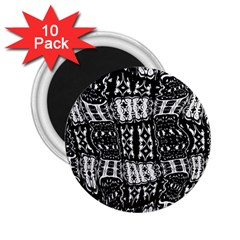 Abstract Black And White Stripes Checkered Pattern 2 25  Magnets (10 Pack)  by SpinnyChairDesigns