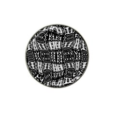 Abstract Black And White Stripes Checkered Pattern Hat Clip Ball Marker (10 Pack) by SpinnyChairDesigns