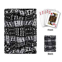 Abstract Black And White Stripes Checkered Pattern Playing Cards Single Design (rectangle) by SpinnyChairDesigns