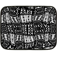 Abstract Black And White Stripes Checkered Pattern Fleece Blanket (mini) by SpinnyChairDesigns