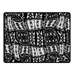 Abstract Black and White Stripes Checkered Pattern Fleece Blanket (Small) 50 x40  Blanket Front