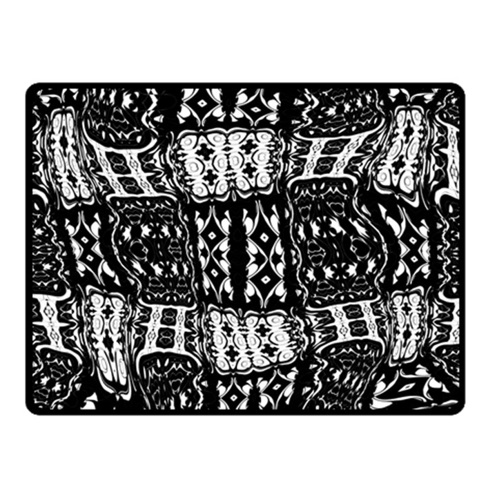 Abstract Black and White Stripes Checkered Pattern Fleece Blanket (Small)