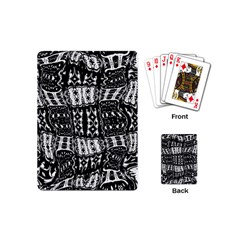 Abstract Black And White Stripes Checkered Pattern Playing Cards Single Design (mini) by SpinnyChairDesigns