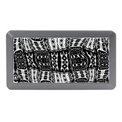 Abstract Black And White Stripes Checkered Pattern Memory Card Reader (mini) by SpinnyChairDesigns