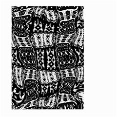 Abstract Black And White Stripes Checkered Pattern Large Garden Flag (two Sides) by SpinnyChairDesigns