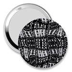 Abstract Black and White Stripes Checkered Pattern 3  Handbag Mirrors Front