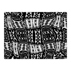 Abstract Black And White Stripes Checkered Pattern Double Sided Flano Blanket (mini)  by SpinnyChairDesigns