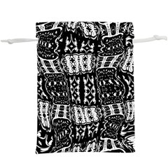 Abstract Black And White Stripes Checkered Pattern  Lightweight Drawstring Pouch (xl) by SpinnyChairDesigns