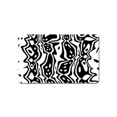 Black And White Abstract Stripe Pattern Magnet (name Card) by SpinnyChairDesigns