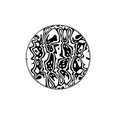 Black And White Abstract Stripe Pattern Hat Clip Ball Marker by SpinnyChairDesigns