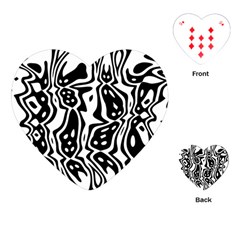 Black And White Abstract Stripe Pattern Playing Cards Single Design (heart) by SpinnyChairDesigns