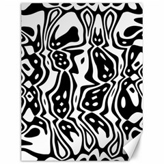 Black And White Abstract Stripe Pattern Canvas 12  X 16  by SpinnyChairDesigns