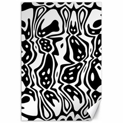 Black And White Abstract Stripe Pattern Canvas 20  X 30  by SpinnyChairDesigns