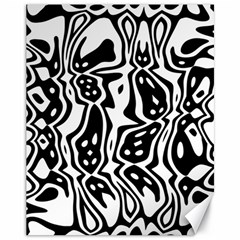 Black And White Abstract Stripe Pattern Canvas 11  X 14  by SpinnyChairDesigns