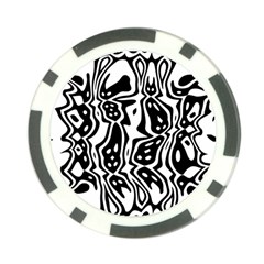 Black And White Abstract Stripe Pattern Poker Chip Card Guard by SpinnyChairDesigns