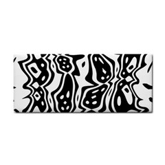 Black And White Abstract Stripe Pattern Hand Towel by SpinnyChairDesigns